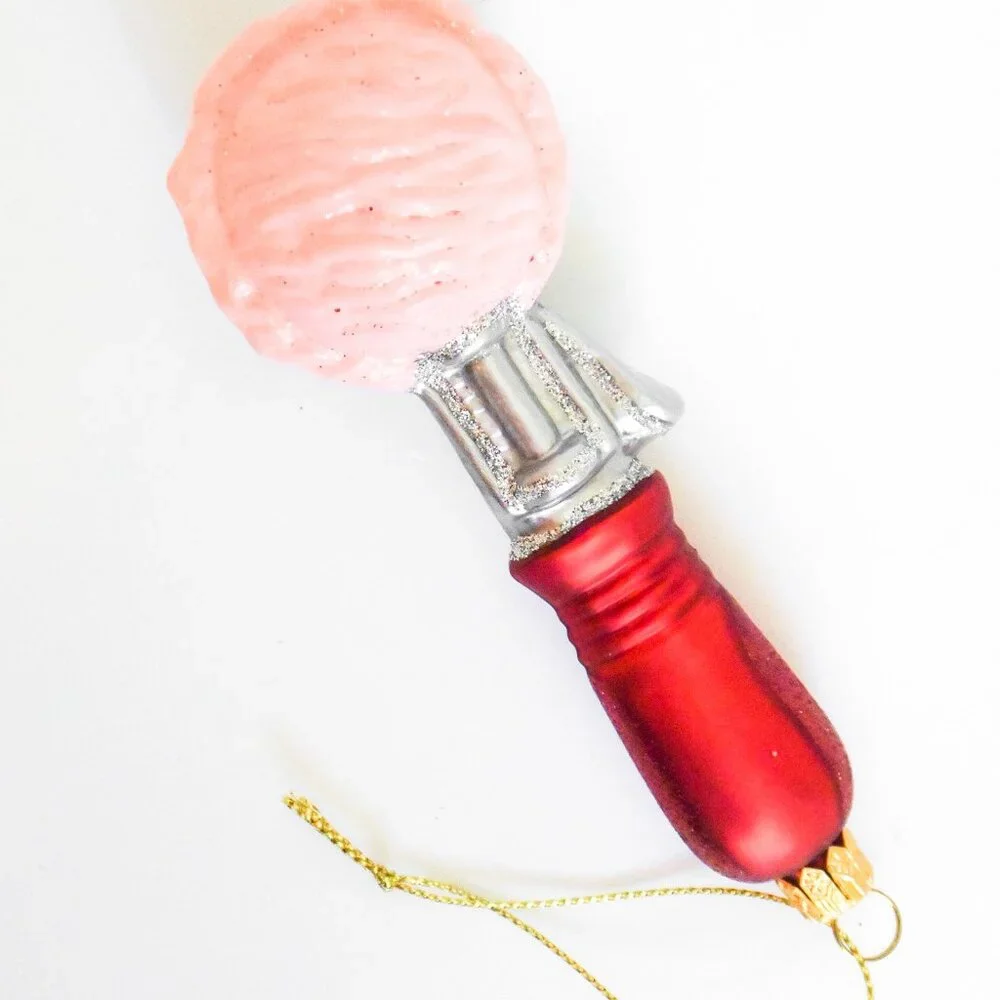 🍦 *Sur La Table* Ice-Cream Scoop Glass Christmas Ornament.